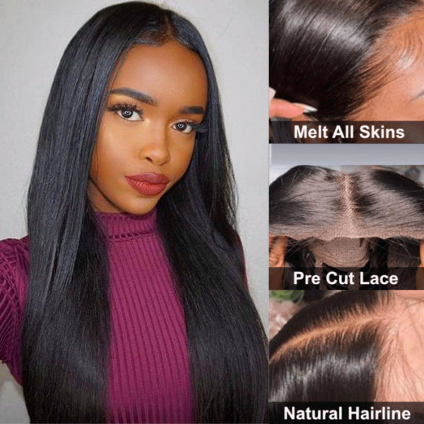 Sunber 5x5 Pre Cut HD Straight Lace Wigs