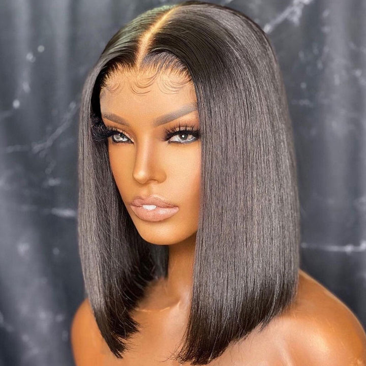Sunber High Quality Blunt Cut Bob Wigs Lace Frontal Pre-plucked 5*5 HD Lace Closure Human Hair Wigs