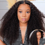 【24"=$94 28"=$125】Sunber Kinky Curly Skin Melt Lace Wigs Natural Hairline Lace Closure Wigs Flash Sale