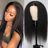 Extra 60% OFF | Sunber Kinky Straight 13×4 Lace Front Human Hair Wig With Bleached Knots