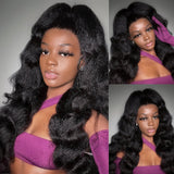 $169=3 Wigs| 4*4 Lace Kinky Straight Wig+ 13*4 Body Wave Lace Wig+ Tpart Jerry Curly Wig Flash Sale
