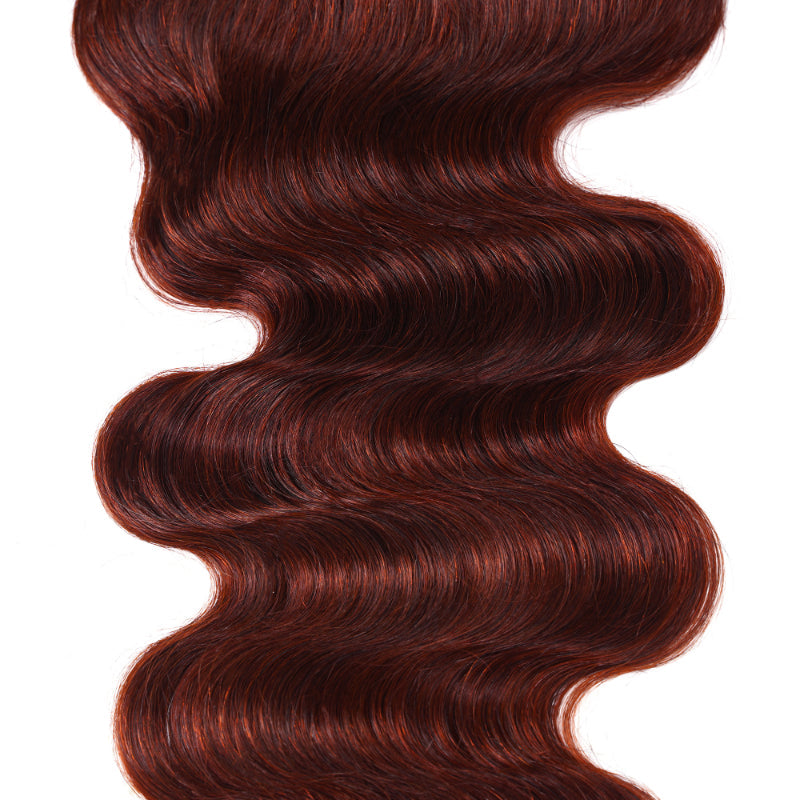 Sunber 1pcs Reddish Brown Body Wave 4x4 Lace Closure
