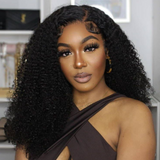 Sunber 4C Kinky Edge Kinky Curly Skin Melt 13*4 Pre-Cut Lace Front Wigs Natural Hairline Human Hair Wigs Pre Plucked