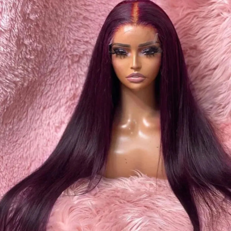 Sunber Dark Purple Plum Lace Wig