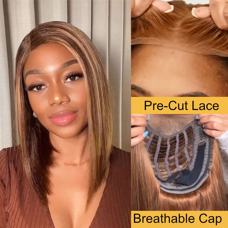 pre-cut lace closure wig
