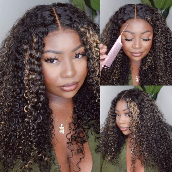 【22“=$99】Flash Sale Sunber Balayage Blonde Highlight Curly 6*4.75 Pre-Cut Lace 13x4 Lace Front Wig Pre-Plucked With Babyhair