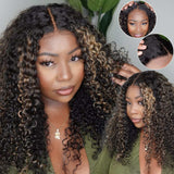 Sunber Balayage Blonde Highlight Curly 13x4 Lace Front Wig Pre-Plucked With Babyhair