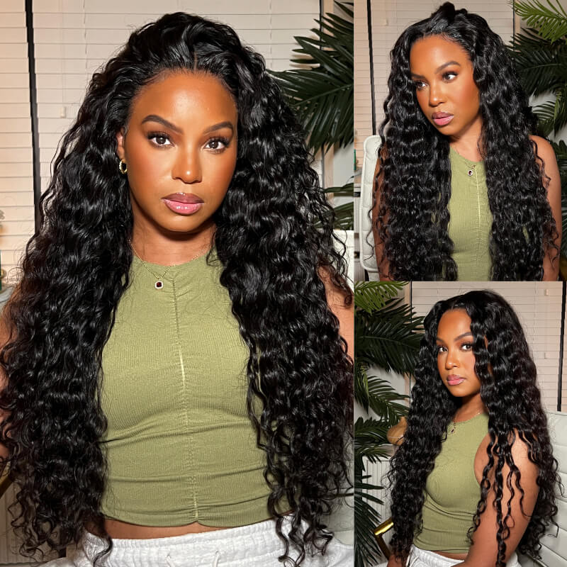 Extra 50% OFF | Sunber Pull & Go Wet And Wavy Hair 7x5 Pre Cut Lace Wig Real Human Hair Wig