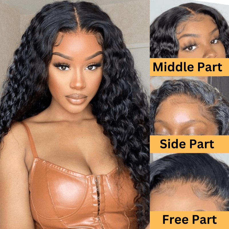 New User Exclusive |Sunber Water Wave Transparent Lace Front Wigs Glueless Pre-Cut Lace Wig Wet and Wavy Wigs