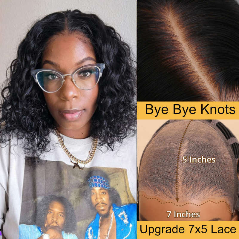 Sunber Water Wave 6x4.75 Lace Closure Wear Go Wig Short Bob Virgin Human Hair