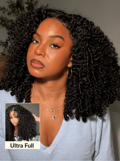 Sunber 7x5 /13x4 Pre Everything Pre-Styled Finger Coils Bye Bye Knots Glueless Water Curly Lace Wig With Invisi Drawstring
