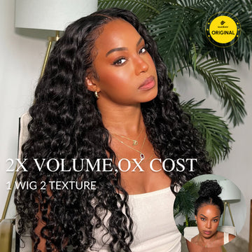 Sunber 13x4 Pre-Everything Lace Frontal Wig Water Wave & Curly Mixed Human Hair Wigs