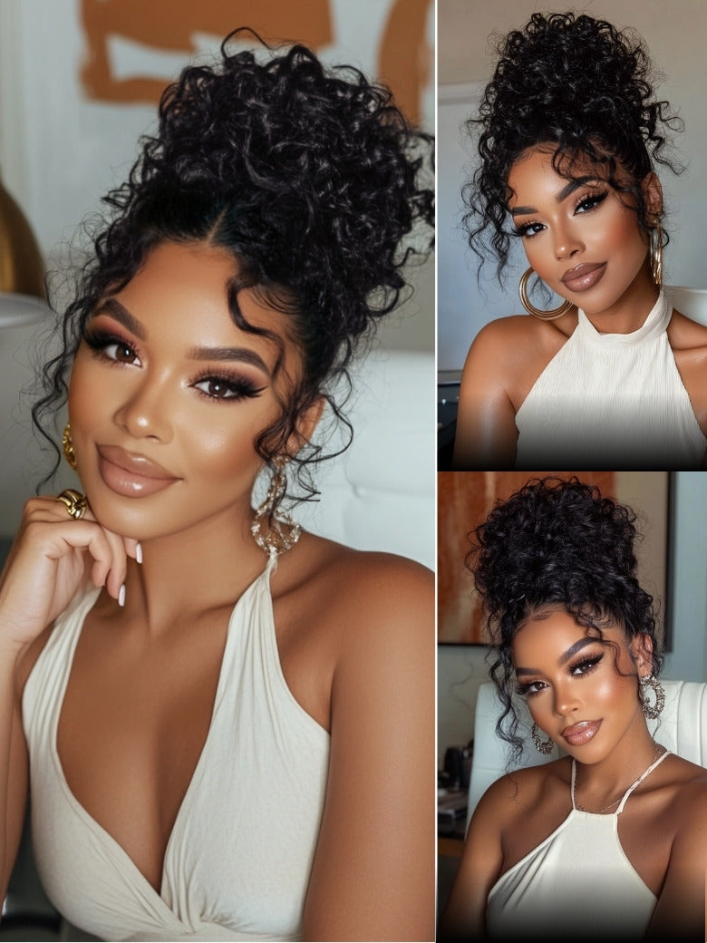 Sunber 13x6/ 7x5 HD Wet And Wavy Water Wave Bye Bye Knots Pre-Cut Lace Frontal Wigs With Elastic Drawstring
