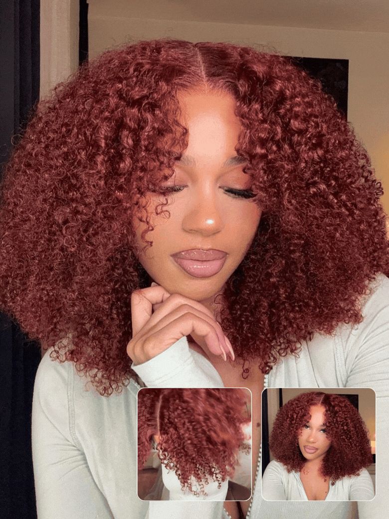 Reddish Brown Jerry Curly Wear And Go Wig| Sunber Hair