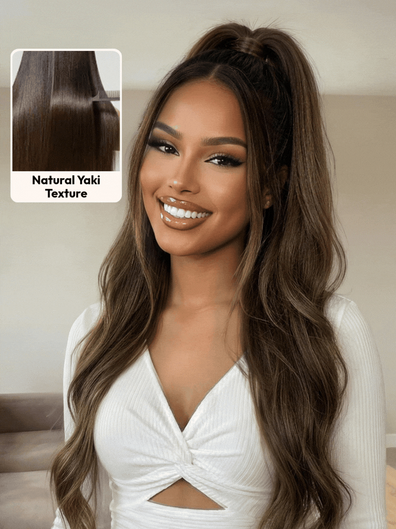 Sunber 7x5 Bye-Bye Knots Ombre Chestnut Brown Put On and Go Yaki Straight Lace Wig Flash Sale