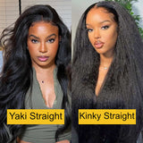 New User Exclusive | Sunber Yaki Straight Glueless 6x4.75 Pre-cut 7x5 Bye Bye Knots Lace Closure Wig With Bleach Knots