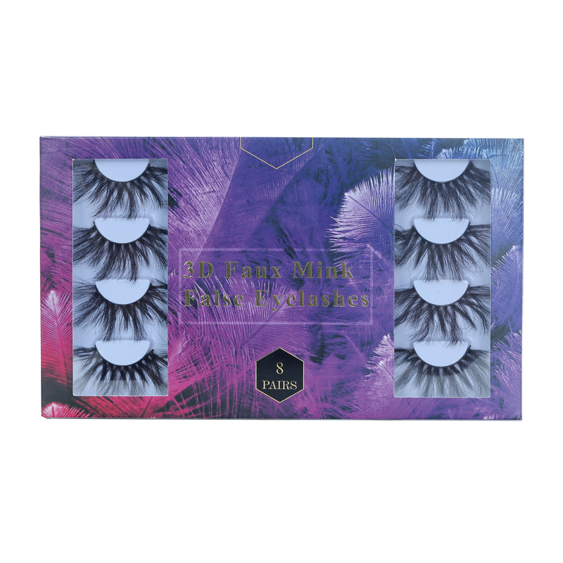 500 Points Redeem Sunber Best 8 Pairs 3D False Eyelashes Cat Eye Sexy Look Soft Reusable For Daily Use