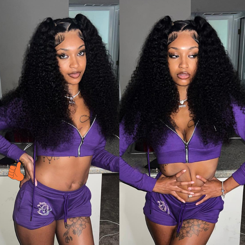 Sunber Kinky Curly 13 By 5 T Part Lace Front Wig Real Human Hair Realistic Hairline Flash Sale