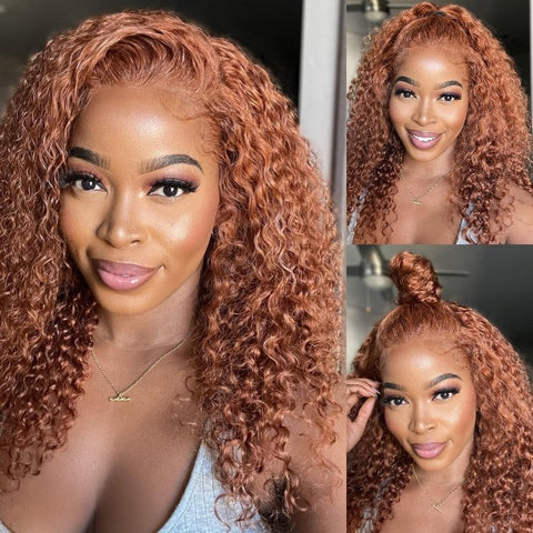 【13*4 Lace=$79】Flash Sale Sunber Precolored Ginger Brown 13×4 Lace Front Wig Jerry Curly Human Hair Wigs