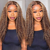 Extra 60% OFF | Sunber Trendiest Blonde Highlight 13 By 5 T Lace Front Wigs Curly Human Hair Wigs