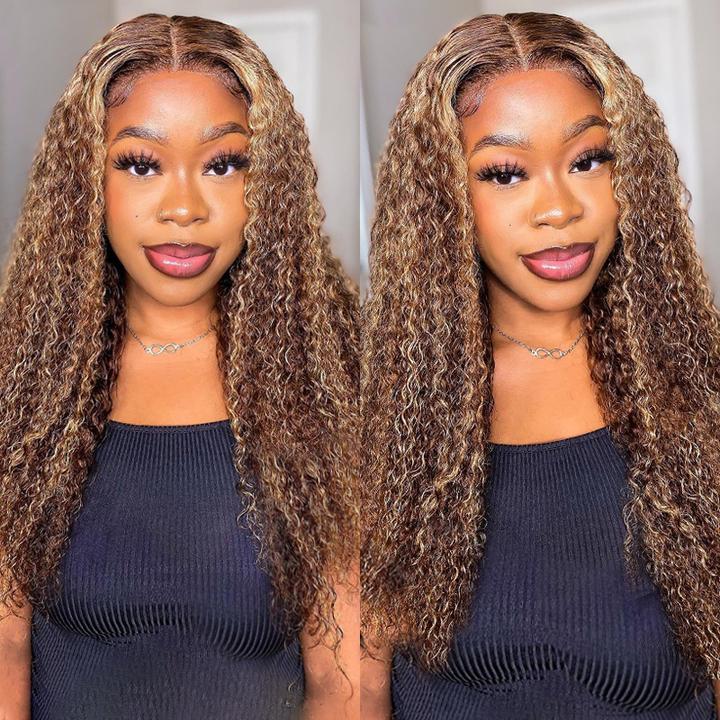 Extra 60% OFF | Sunber Trendiest Blonde Highlight 13 By 5 T Lace Front Wigs Curly Human Hair Wigs