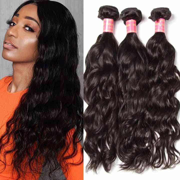 Sunber Brazilian Natural Wave Three Bundles Hair Weave Natural Color Human Hair