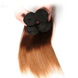 Ombre Straight Hair Weave 1 Bundle, T1B/4/27 Color 16"-26", Peruvian/Malaysian/Brazilian Hair - Sunberhair