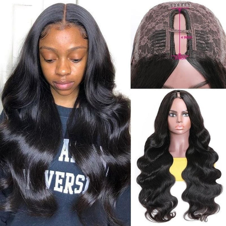 【22inch=$99】Sunber Body Wave U Part Wig Human Hair Natural Color For Women Flash Sale