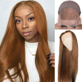 Sunber Bone Straight Ginger Brown Color 13*4 Lace Front Human Hair Wigs