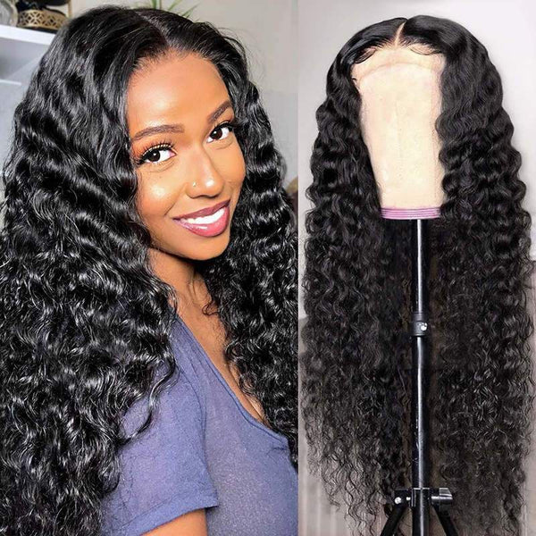 Sunber Full Curly 6x4.75 Pre-Cut Lace Wigs Pre-Plucked Hairline Human Hair With Air Cap
