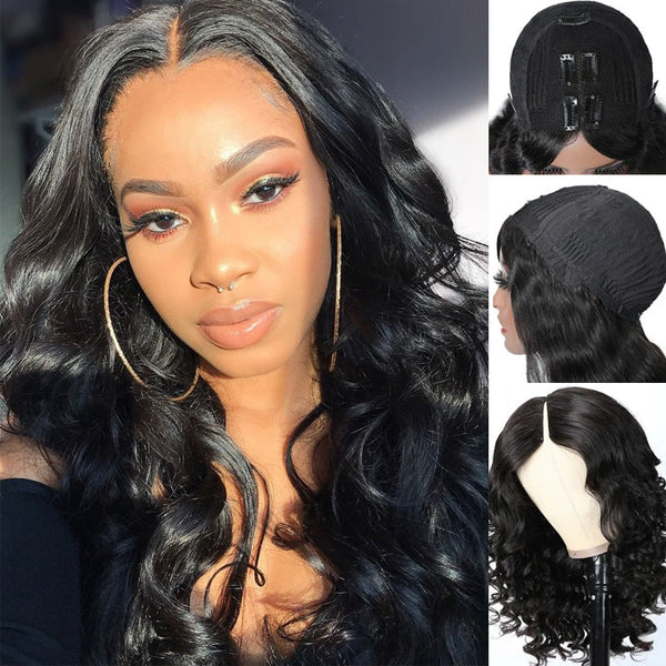 Sunber Body Wave Small Head Friendly V Part Wigs No Leave Out Glueless Upgrade U Part Wigs