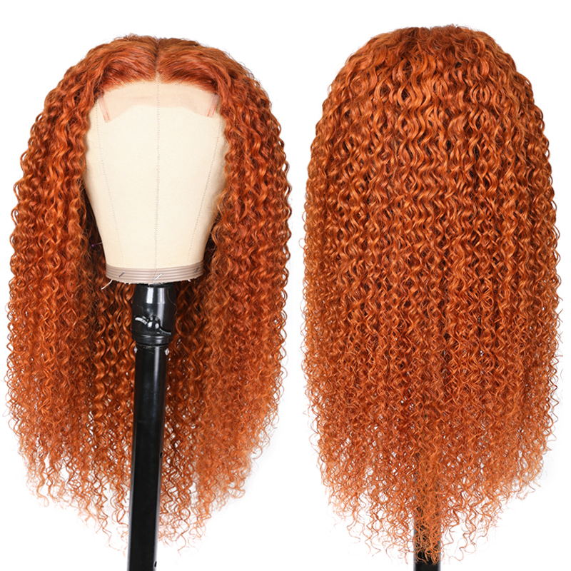 Flash Sale Sunber Orange Color Lace Part Wig For Black Women 150% Density