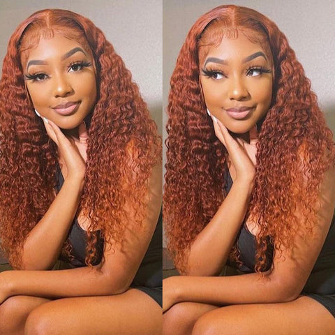 【13*4 Lace=$79】Flash Sale Sunber Precolored Ginger Brown 13×4 Lace Front Wig Jerry Curly Human Hair Wigs