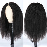 Sunber Kinky Curly V Part Wigs No Leave Out Natural Scalp Protective Upgrade U part Human Hair Wigs