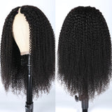 Sunber Small Head Friendly Kinky Curly V Part Wigs No Leave Out Upgrade U part Human Hair Wigs