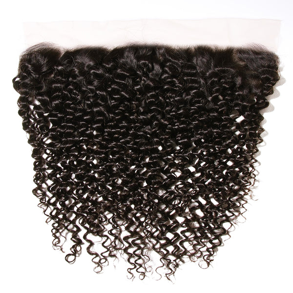 Sunber 1 Pc Curly Hair Transparent 13*4 Ear to Ear Lace Frontal