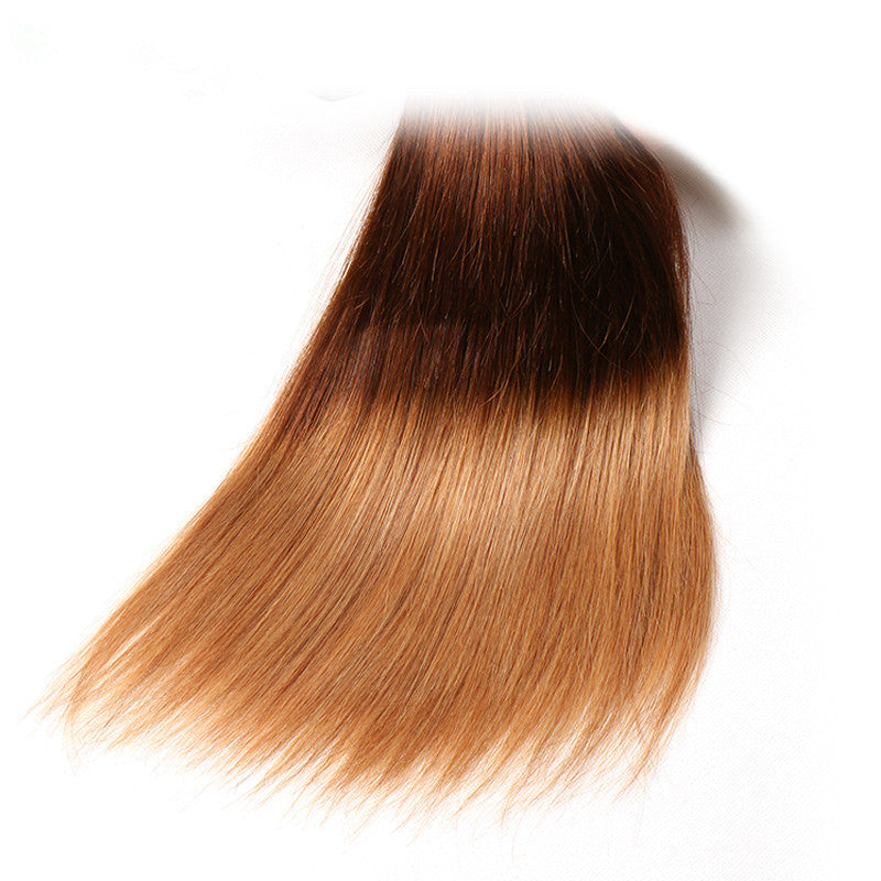 Ombre Straight Hair Weave 1 Bundle, T1B/4/27 Color 16"-26", Peruvian/Malaysian/Brazilian Hair - Sunberhair