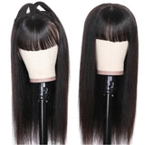 Sunber 13 By 4 Transparent Lace Front Human Hair Wigs With Bangs Real Human Hair