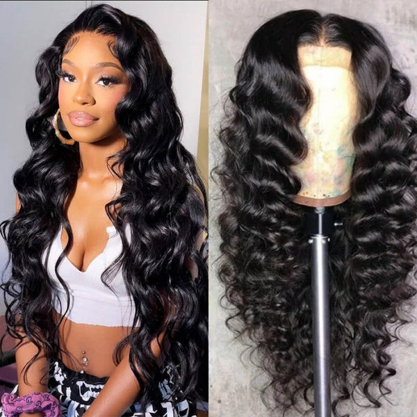 Sunber Thick Loose Wave 13 By 4 Lace Front Wigs Spiral Curl Human Hair Wigs Pre Plucked