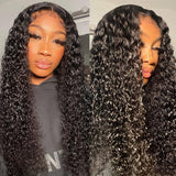 【180%】Sunber Jerry Curly Glueless Wigs 13x4 HD Transparent Lace Front Wigs HD Lace Wig Flash Sale