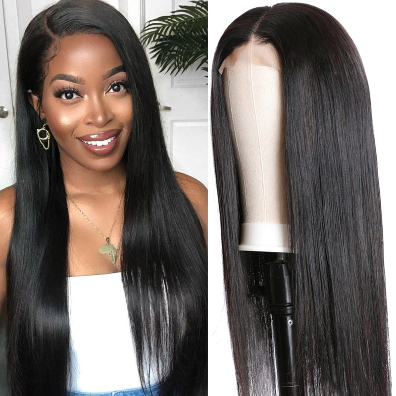 Sunber Hair 13x4 Lace Front Wigs Straight Hair Remy Human Hair Wigs With Pre Plucked Hairline 150% Density