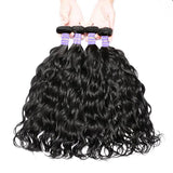 Sunber Natural Black  4Bundles Human Hair Weaves With  Natural Wave Hair