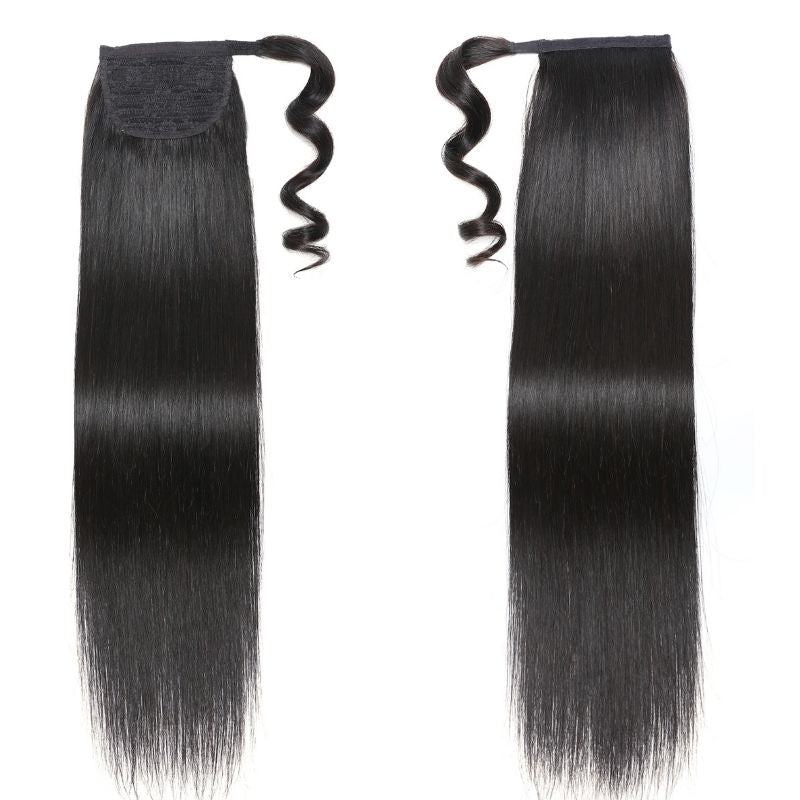 Sunber Silky Straight Ponytail Clip In Hair Extensions Human Hair