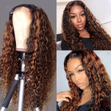 Sunber Highlight Blonde Balayage Color Water Wave 13x4 Lace Front Wigs Fall Color Wigs