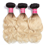 Sunber Hair Body Wave 3 Bundles T1b/613 Color Ombre Hair 100% Virgin Human Hair Weaves