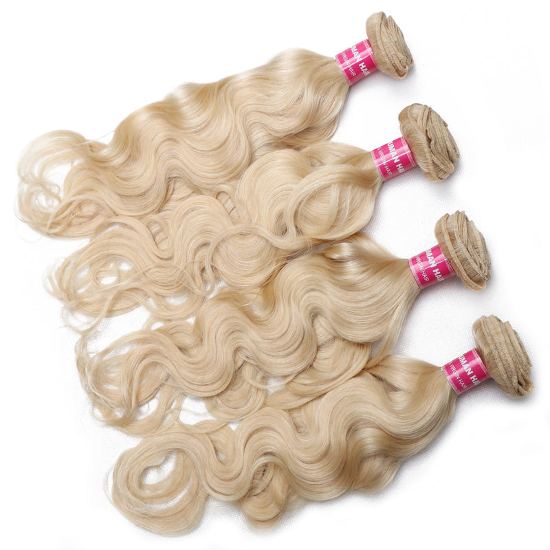 Sunber 613 Blonde Hair Weave 4 Bundles Body Wave Virgin Human Hair Extension