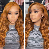 Sunber Fabulous Ginger Brown Color Body Wave Lace Front Wigs 100% Human Hair