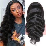 Sunber Hair Natural Hairline Pre Plucked Body Wave Human Hair Wig Lace Front Wig 150% Density