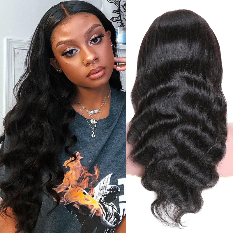 Sunber Hair Natural Hairline Pre Plucked Body Wave Human Hair Wig Lace Front Wig 150% Density