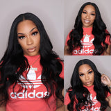 Sunber Body Wave Affordable No Lace V  Part Wig Natural Color Human Hair